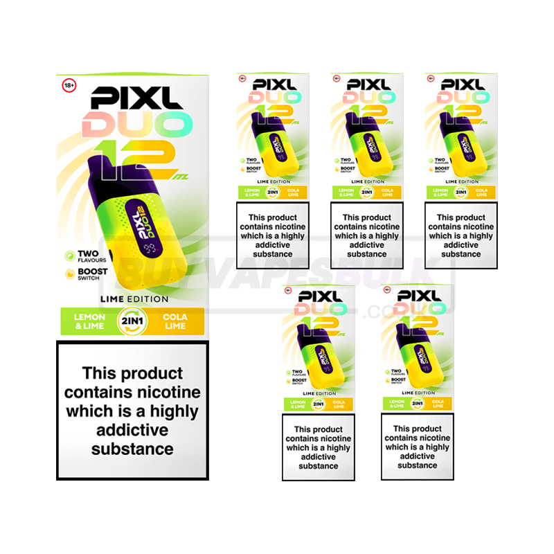 Lime Edition Pixl Duo 12K Disposable Vape 5 Pack