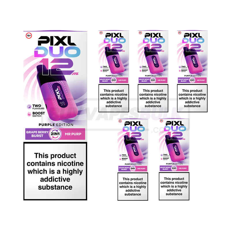 Purple Edition Pixl Duo 12K Disposable Vape 5 Pack