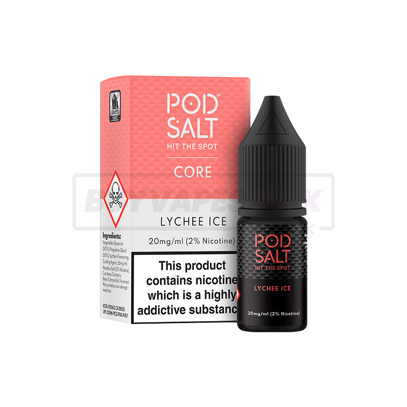 Lychee Ice Pod Salt Nic Salt E-Liquid Pack of 5 x (10ml)