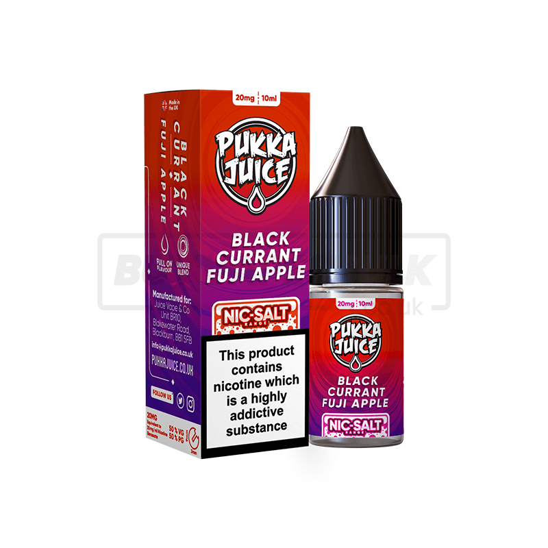 Blackcurrant Fuji Apple Pukka Juice Nic Salt E-Liquid Pack of 10 x (10ml)