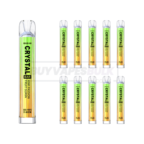 Kiwi Passion Guava SKE Crystal Bar 600 Puff Disposable Vape 10 Pack