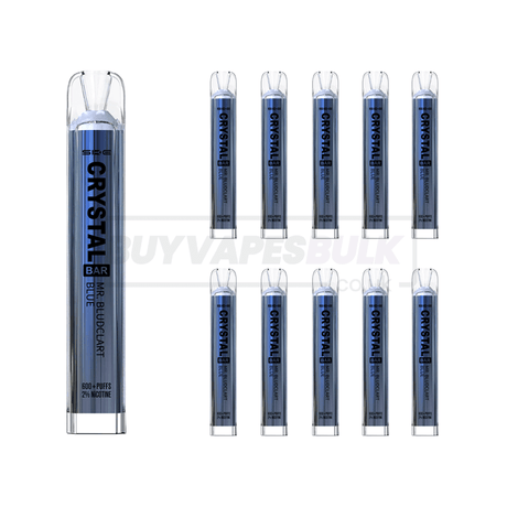 Mr Bludclart Blue SKE Crystal Bar 600 Puff Disposable Vape 10 Pack