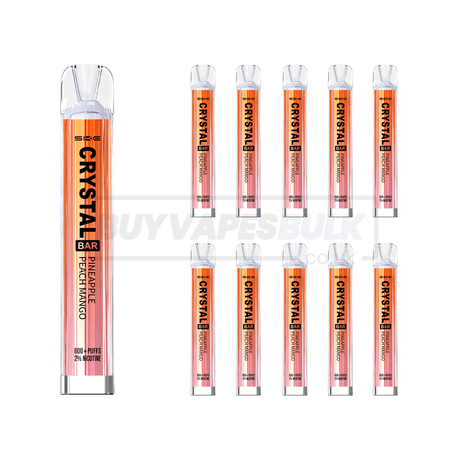 Pineapple Peach Mango SKE Crystal Bar 600 Puff Disposable Vape 10 Pack