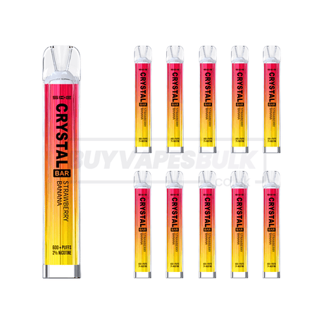 Strawberry Banana SKE Crystal Bar 600 Puff Disposable Vape 10 Pack