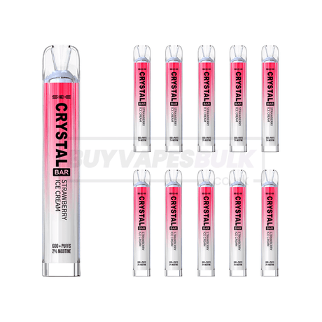 Strawberry Ice Cream SKE Crystal Bar 600 Puff Disposable Vape 10 Pack