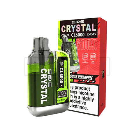 Sour Pineapple SKE Crystal CL6000 Puff Disposable Vape 5 Pack