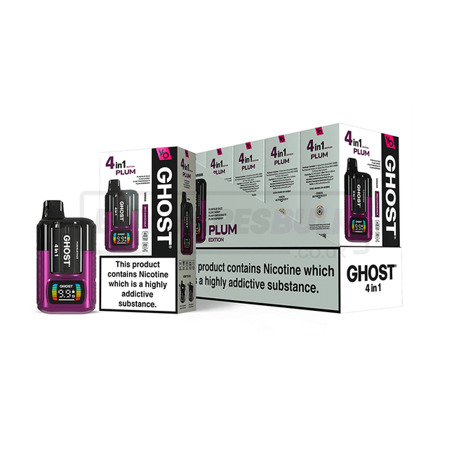 Plum Edition Vapes Bars Ghost 4 in 1 Disposable Vape 5 Pack