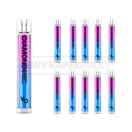 Blueberry Cherry Cranberry Vapes Bars Diamond 600 Puff Disposable Vape 10 Pack