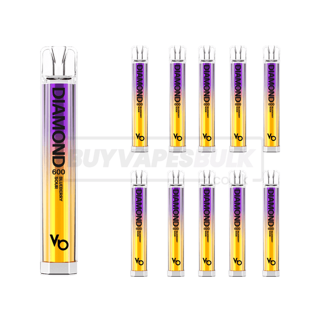 Blueberry Sour Vapes Bars Diamond 600 Puff Disposable Vape 10 Pack