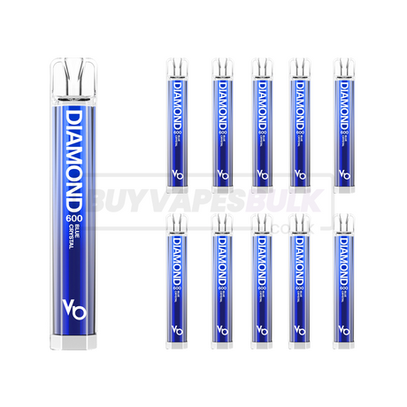 Blue Crystal Vapes Bars Diamond 600 Puff Disposable Vape 10 Pack