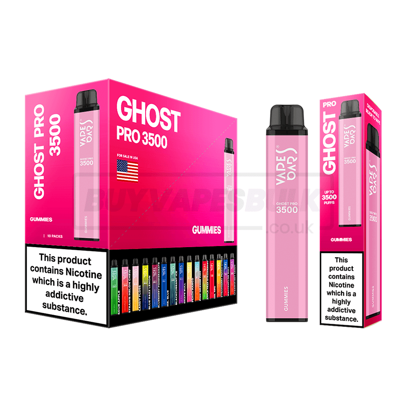 Gummies Vapes Bars Ghost Pro 3500 Disposable Vape 10 Pack