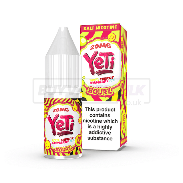 Sour Cherry Raspberry Ice Yeti Nic Salt E-Liquid Pack of 10 x (10ml)
