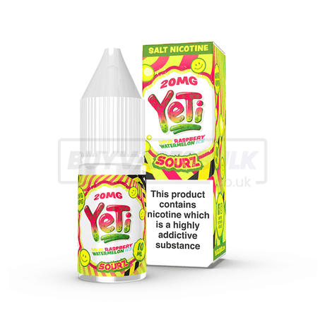 Sour Raspberry Watermelon Ice Yeti Nic Salt E-Liquid Pack of 10 x (10ml)